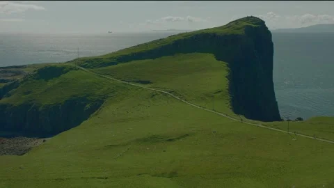 Neist viewpoint cliff view (Isle of Skye) Stock Footage 342978603