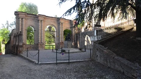 Neive, view on arch in town Видео 79271779