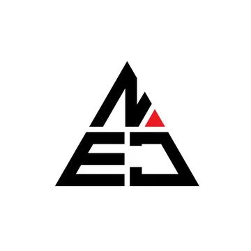 NEJ triangle letter logo design with triangle shape. NEJ triangle logo desi.. Stock Illustration