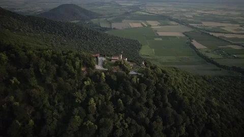 Nekresi monastery drone flight over in Georgia Stock Footage 254735014