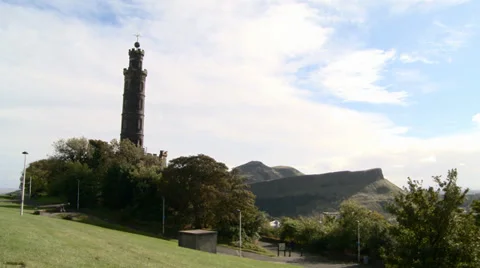 Nelson Monument in Edinburgh Stock Footage 34843036
