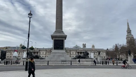 Nelsons Column with clouds London Video stock 149684910