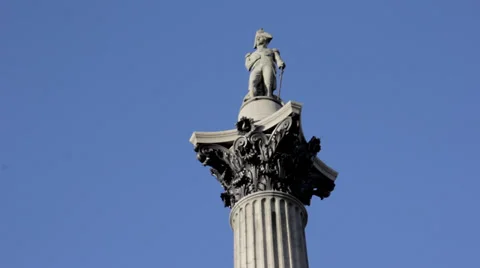 Nelsons Column London Close up Stock Footage 33866865