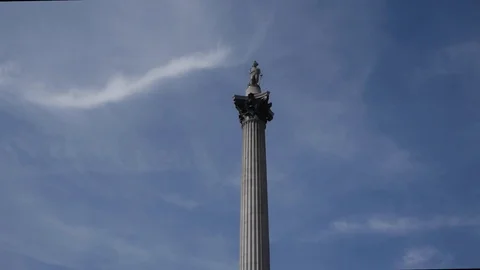 Nelson's Column in Trafalgar Square Stock Footage 79532170