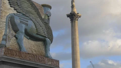 Nelson's Column In Trafalgar Square Stock Footage 145566473