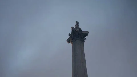 Nelson's Column in Trafalgar Square Stock Footage 220000037