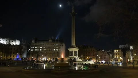 Nelsons Column at Trafalgar Square Stock Footage 265762012