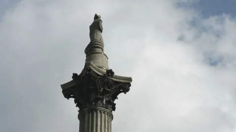 Nelson's Column in Trafalgar Square MS 스톡 동영상 37042390