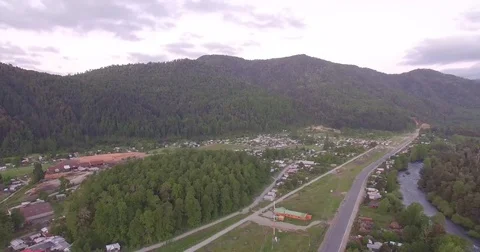 Neltume Town - South - Chile Stock Footage