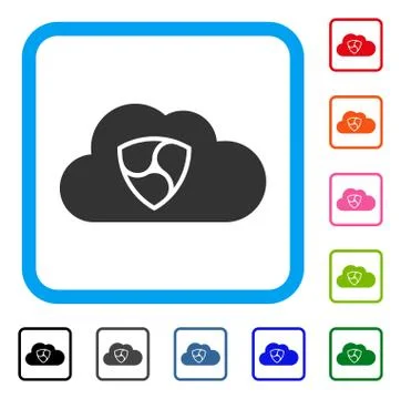 Nem Cloud Framed Icon 스톡 일러스트