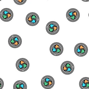 Nem cryptocurrency coin vector seamless pattern Stock Illustration