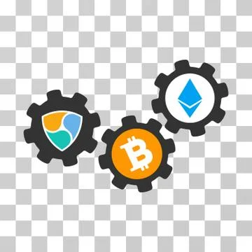 Nem Cryptocurrency Engine Vector Icon Illustrazione stock