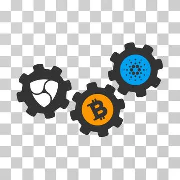 Nem Cryptocurrency Mechanics Vector Icon Stock Illustration