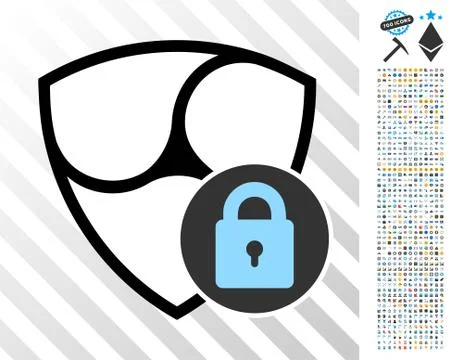 Nem Lock Flat Icon with Bonus Stock Illustration