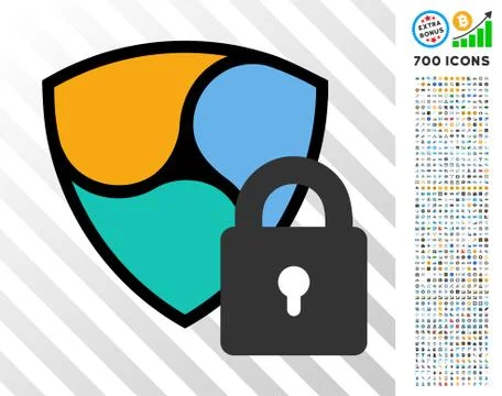 Nem Locked Flat Icon with Bonus 스톡 일러스트