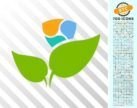 Nem Startup Sprout Flat Icon with Bonus 스톡 일러스트