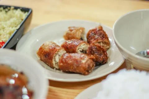 Nem, Vietnamese deep fried spring rolls Stock Photos