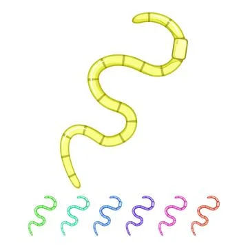 Nematode worm cartoon vector graphic Stock Illustration