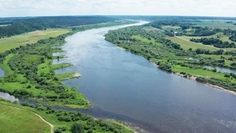 Nemunas-the biggest river in Lithuania Stock Footage 290524494