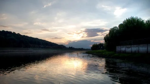Nemunas river, biggest river Stock Footage 93782204