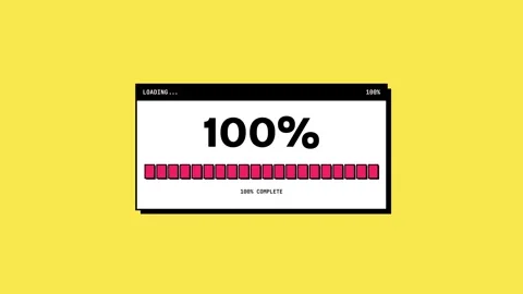 Neo brutalist loading bar animation with percentage progress	 Vidéo 348442315