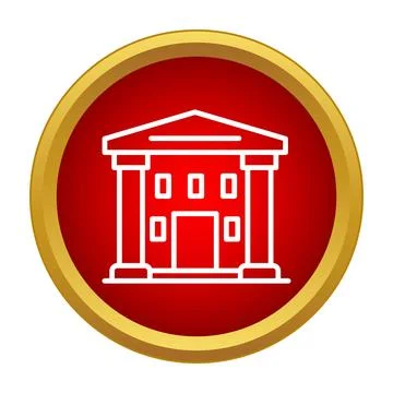 Neo classical building icon representing education or finance Stock Illustration