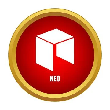 Neo cryptocurrency blockchain digital asset icon button Stock Illustration