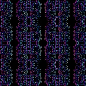 Neo deco seamless pattern. Neon gradient in the style of the 80's. Vector i.. Illustrazione stock