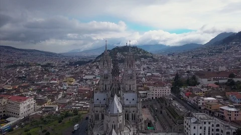 Neo-Gothic 19th Century Catholic Church Basilica del Voto Nacional Quito Ecuador Stock Footage 128928675