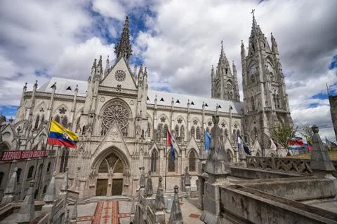 Neo-gothic basilica facade Stock Photos