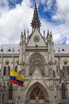 Neo-gothic basilica facade Stock Photos