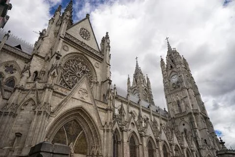 Neo-gothic basilica facade Stock Photos
