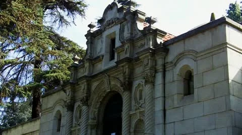 Neo Gothic Mausoleum Front Facade Stock Footage 21763561
