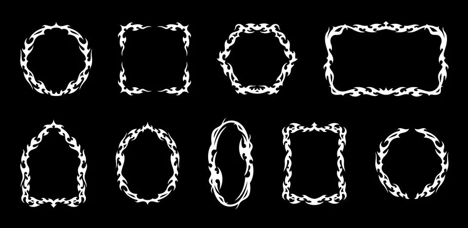 Neo gothic tribal frames or borders vector set Illustrazione stock