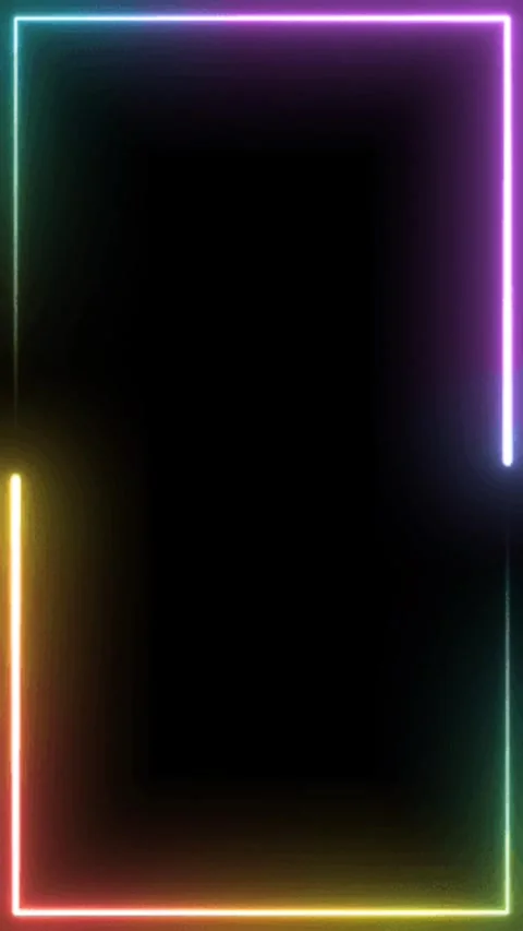 Neo Light Vertical Frame 4K Overlay Video Effect Black Background Stock-Footage 289913667
