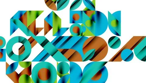 Neo memphis geometric pattern with circles, squares and lines. Pop art abstract Illustrazione stock
