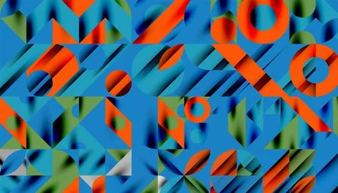 Neo memphis geometric pattern with circles, squares and lines. Pop art abstract Illustrazione stock