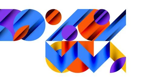 Neo memphis geometric pattern with circles, squares and lines. Pop art abstract Stock Illustration