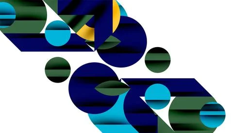 Neo memphis geometric pattern with circles, squares and lines. Pop art abstract Stock Illustration