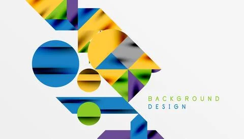 Neo memphis geometric pattern with circles, squares and lines. Pop art abstract Stock Illustration