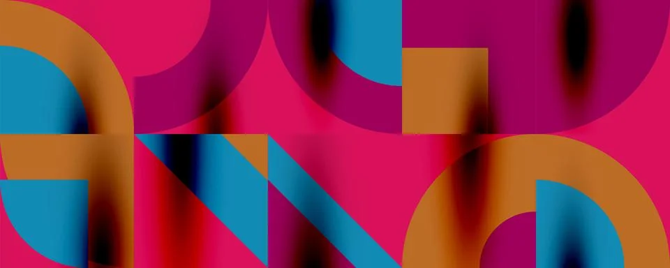 Neo memphis geometric pattern with circles, squares. Pop art abstract background 스톡 일러스트