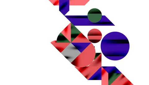 Neo memphis geometric pattern with circles, squares and lines. Pop art abstract Illustrazione stock