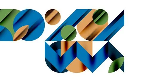 Neo memphis geometric pattern with circles, squares and lines. Pop art abstract Stock Illustration