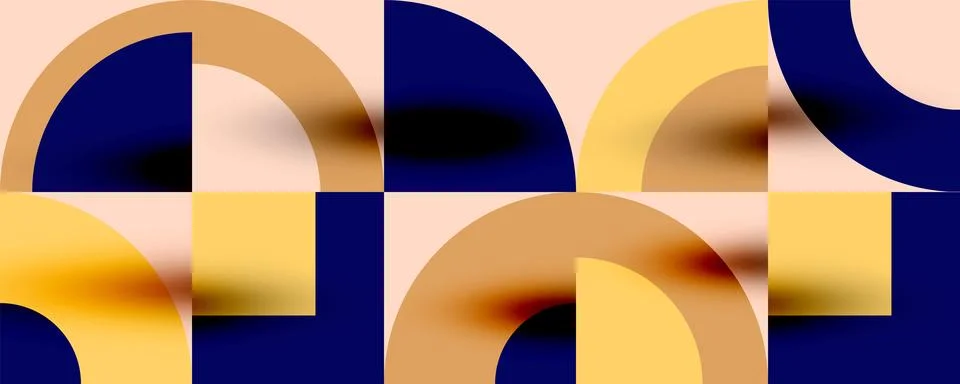 Neo memphis geometric pattern with circles, squares. Pop art abstract background Stock Illustration