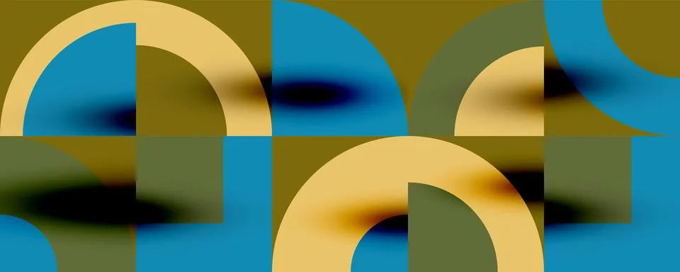 Neo memphis geometric pattern with circles, squares. Pop art abstract background Stock Illustration