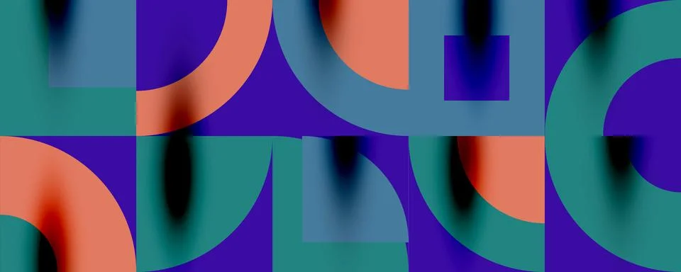Neo memphis geometric pattern with circles, squares. Pop art abstract background Stock Illustration