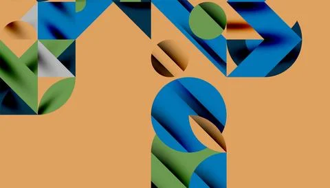 Neo memphis geometric pattern with circles, squares and lines. Pop art abstract Stock Illustration