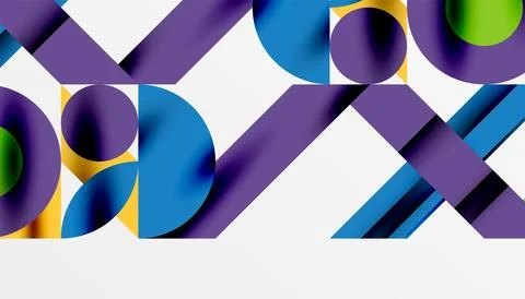 Neo memphis geometric pattern with circles, squares and lines. Pop art abstract 스톡 일러스트