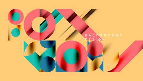 Neo memphis geometric pattern with circles, squares and lines. Pop art abstract Stockillustratie