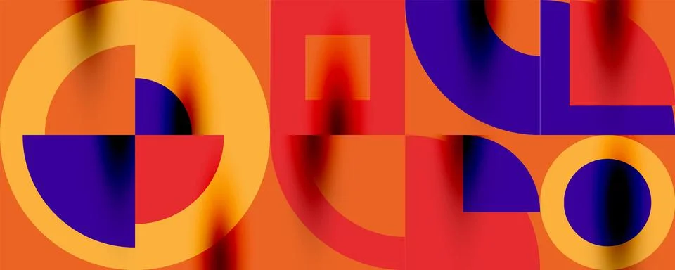 Neo memphis geometric pattern with circles, squares. Pop art abstract background Stock Illustration